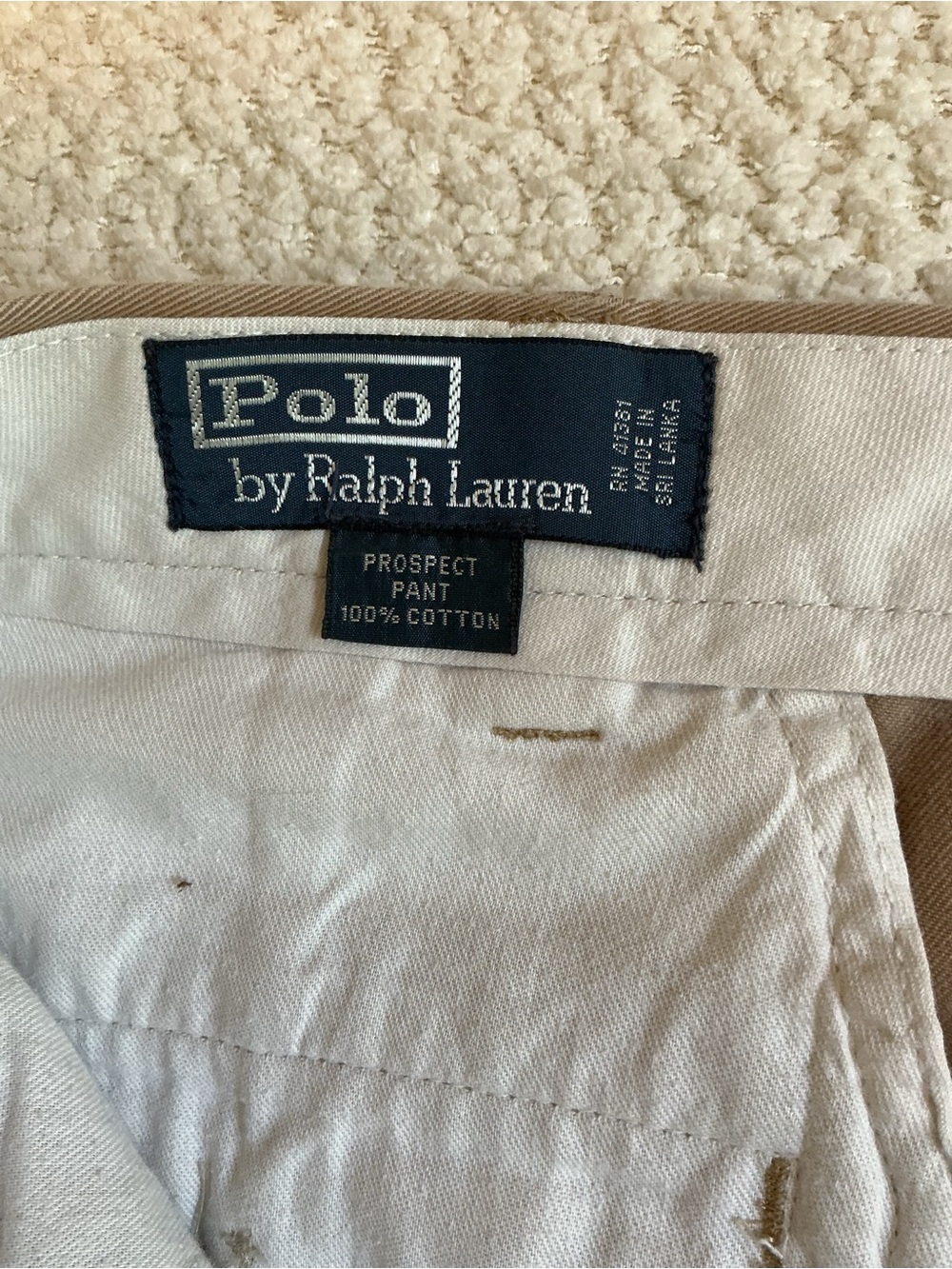 Polo by Ralph Lauren Men’s Tan Khaki Prospect Cotton Pants
